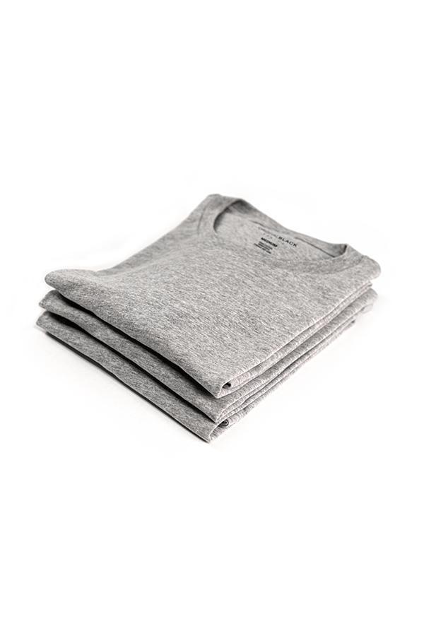 Crew Neck T-shirt 3 Pack - Athletic Heather-CottonLinks+CA