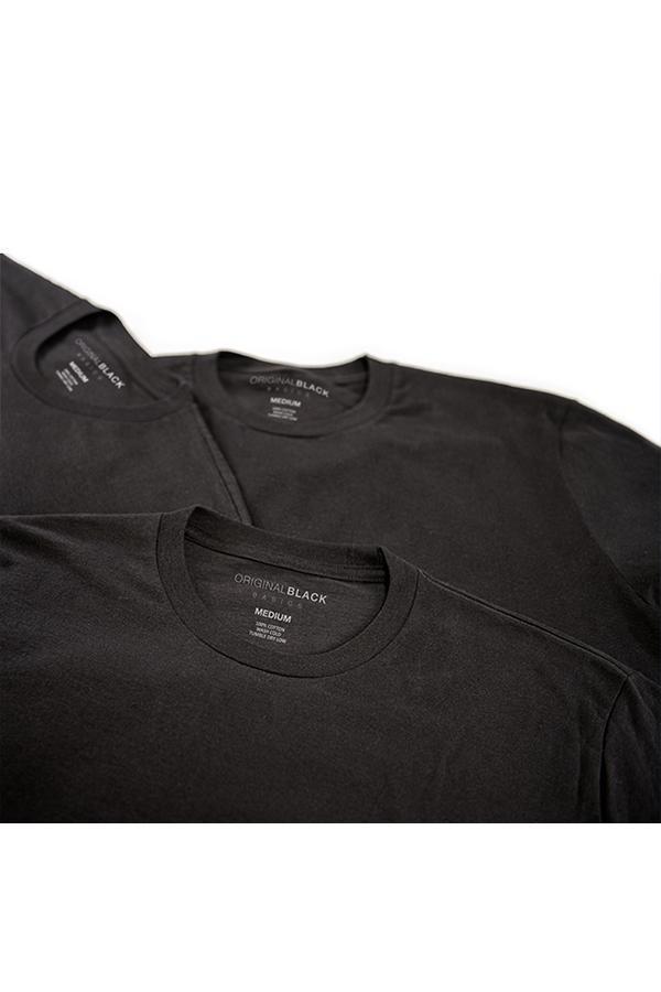 Crew Neck T-shirt 3 Pack - Black Heather-CottonLinks+CA