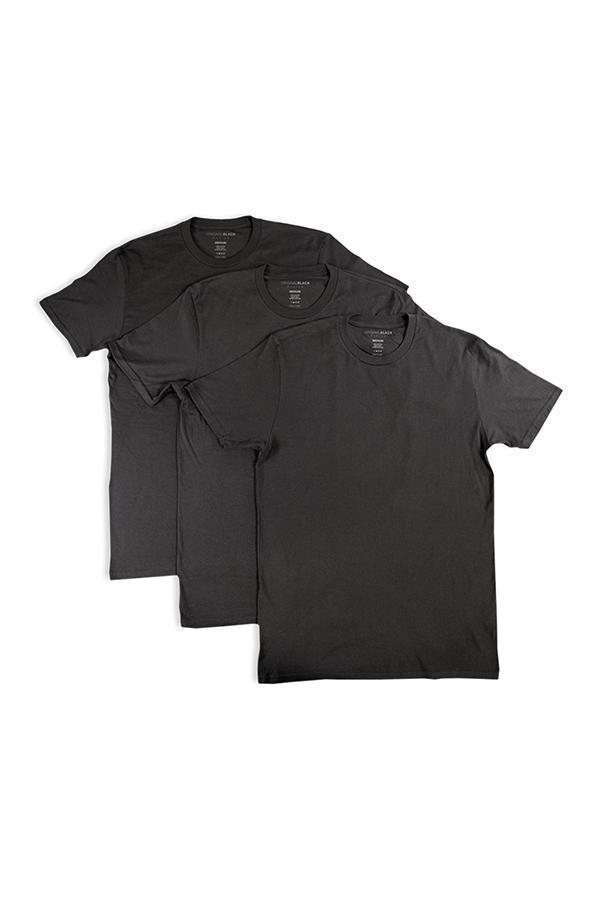 Crew Neck T-shirt 3 Pack - Black Heather-CottonLinks+CA
