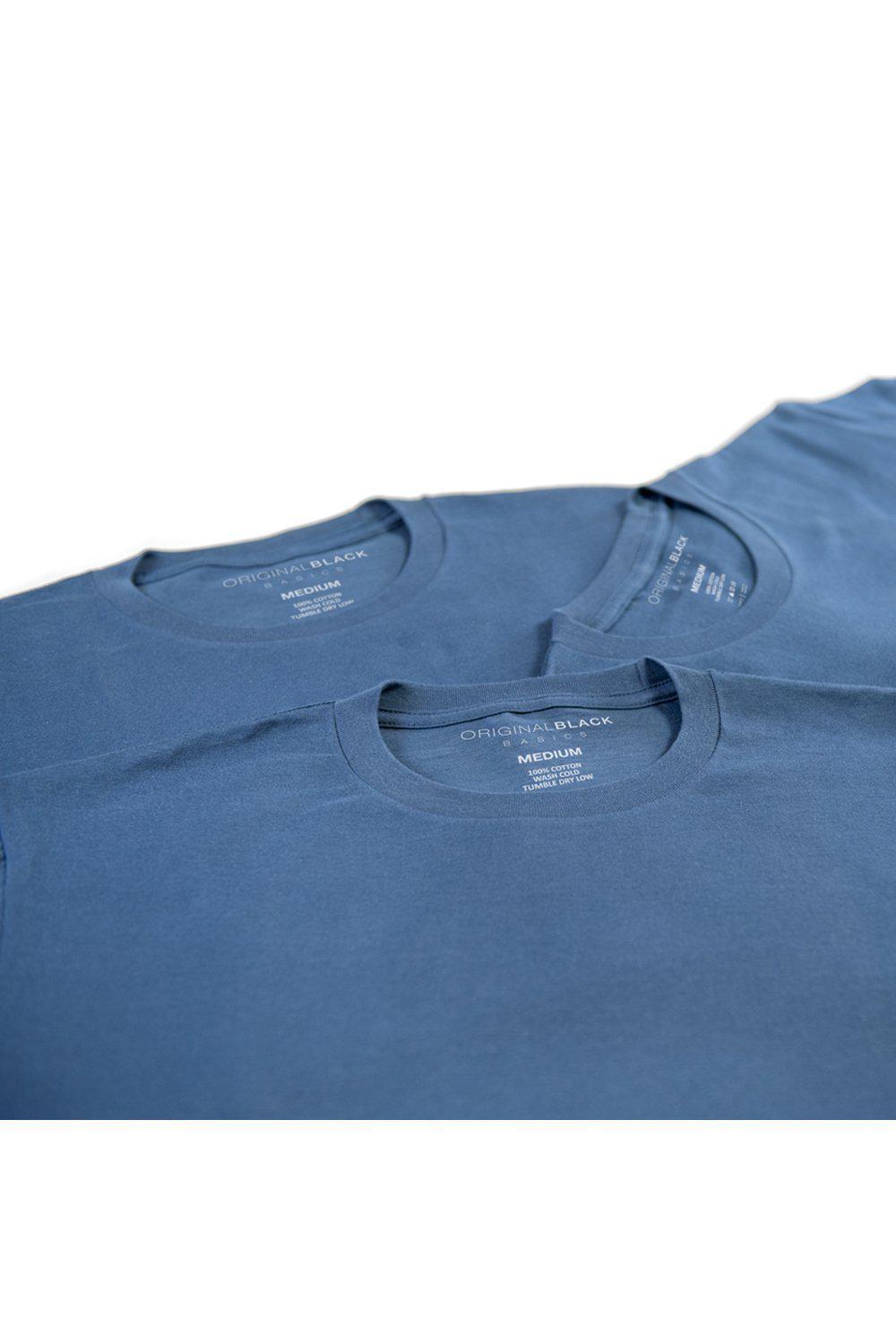 Crew Neck T-shirt 3 Pack - Navy-CottonLinks+CA