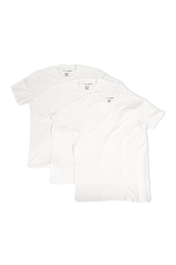 Crew Neck T-shirt 3 Pack - White-CottonLinks+CA
